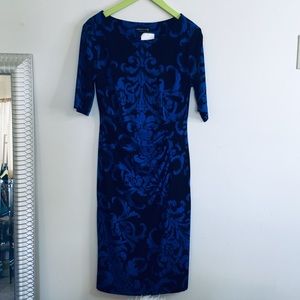 Connected Apparel Black and Blue Dress